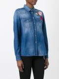 floral embroidery denim shirt