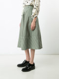 striped A-line skirt