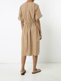 elasticated waistband V-neck dress