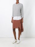 asymmetric lace detail skirt