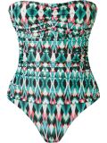 print draped swimsuit