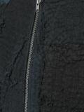 collarless zipped jacket