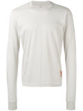 ribbed trim long sleeve top