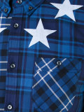 stars print checked shirt 