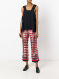 geometric print cropped trousers