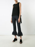 flared cropped trousers