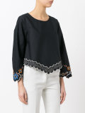 floral hem blouse