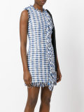 fringe-hem plaid dress