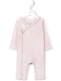 bow check piped romper