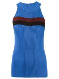 stripe ribbed knit blouse