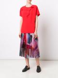 brushes print pleated skirt