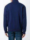 flag patch zipped cardigan