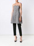 buttoned strapless dress