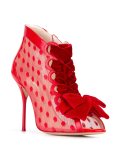 mesh lace up pumps