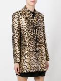 leopard print midi coat