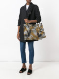 striped oversized tote