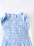 smocked gingham insert T-shirt