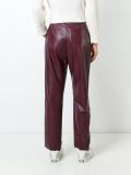 leather effect cropped trousers