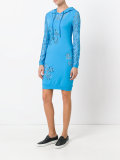 lace panel hoodie dress