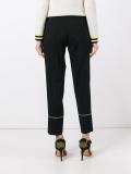 contrast stitch wide-leg trousers