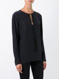 tassel keyhole detail blouse