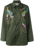 peacock embroidered army jacket 