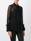 sheer pussy bow shirt