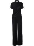 draped front shirt jumpsuit