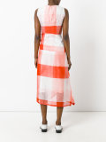 checked tie-fastening dress 