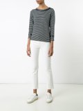 striped three-quarter sleeve top