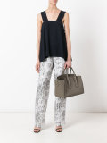 wide-leg floral trousers