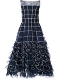 flower embroidery flared dress