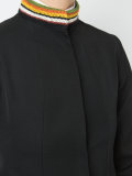 striped high neck jacket