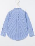 logo embroidered striped shirt