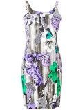 printed shoulder clasp dress