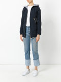 zipped hooded jacket
