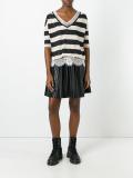 lace detailing striped jumper