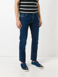 contrast stitch jeans 