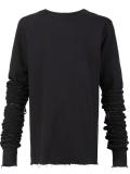 ruched sleeve sweatshirt