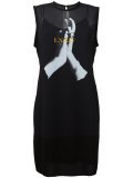 mesh overlay sleeveless dress