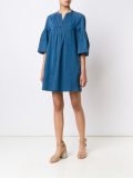 ruffle sleeve shift dress