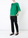 embroidered trim blouse