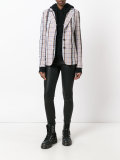 notched lapel check blazer