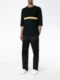 patch straight-leg trousers 