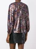 floral metallic buttoned blouse