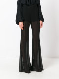 sheer flared trousers