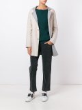 contrast collar short coat 