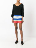 striped high-waist shorts