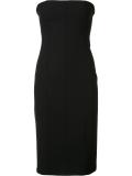 piping detail strapless dress