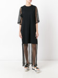 sheer sleeve T-shirt dress